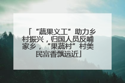 “蔬果义工”助力乡村振兴，归国人员反哺家乡，“果蔬村”村美民富香飘远近